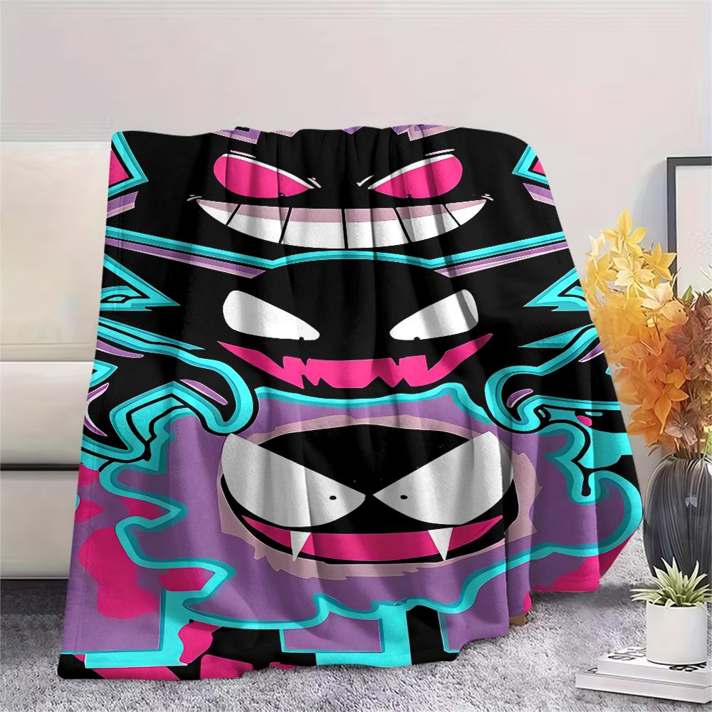Pokémon Charakter Print Flaneldecke, Hohe Qualität, Bequem für Alle Jahreszeiten, Heimdekoration, Wärme und Komfort, Perfekt für Weihnachtsgeschenke