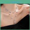 Minimalist Silver Gray Pearl Necklace For Women Featuring Multilayered Design And Trendy Geometric Shape