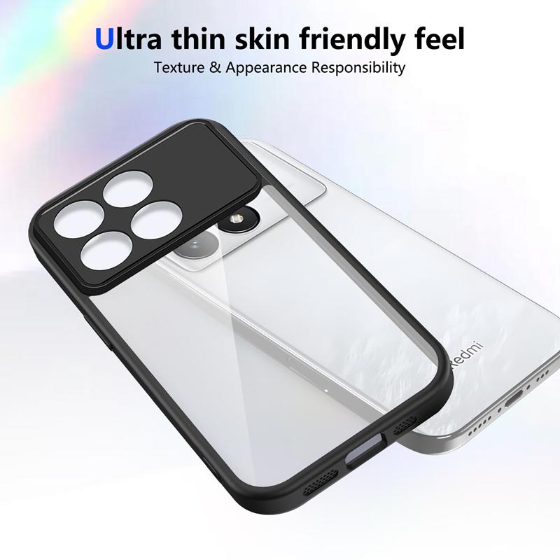 Transparent Silicone Case For Xiaomi Poco F6 Pro F6pro pocoF6 Pro PC Back TPU Bumper Shockproof Clear Phone Cases Cover