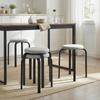 Stapelbarer Hocker Set aus 4 Stück, Moderne Polsterhocker Rund ohne Rückenlehne für Küche, Esszimmer, Grau
