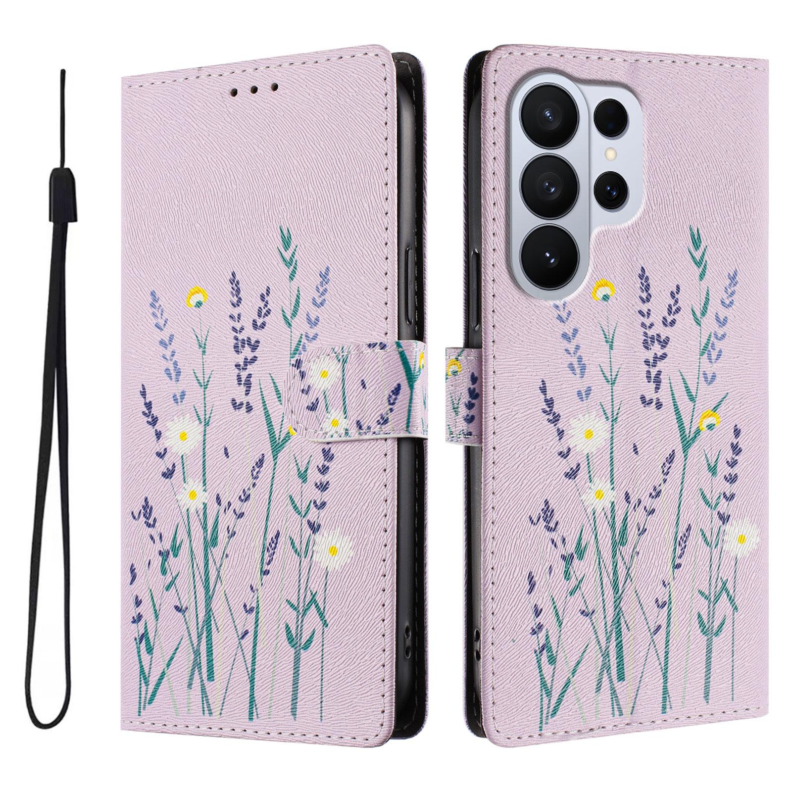 

For Samsung Galaxy S26 Ultra Case Pattern Print PU Leather Wallet Phone Cover with Wrist Strap