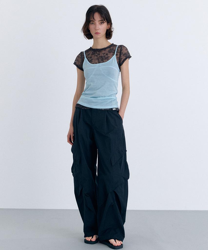 CLO'ET Curve Line Cargo Pants + Black