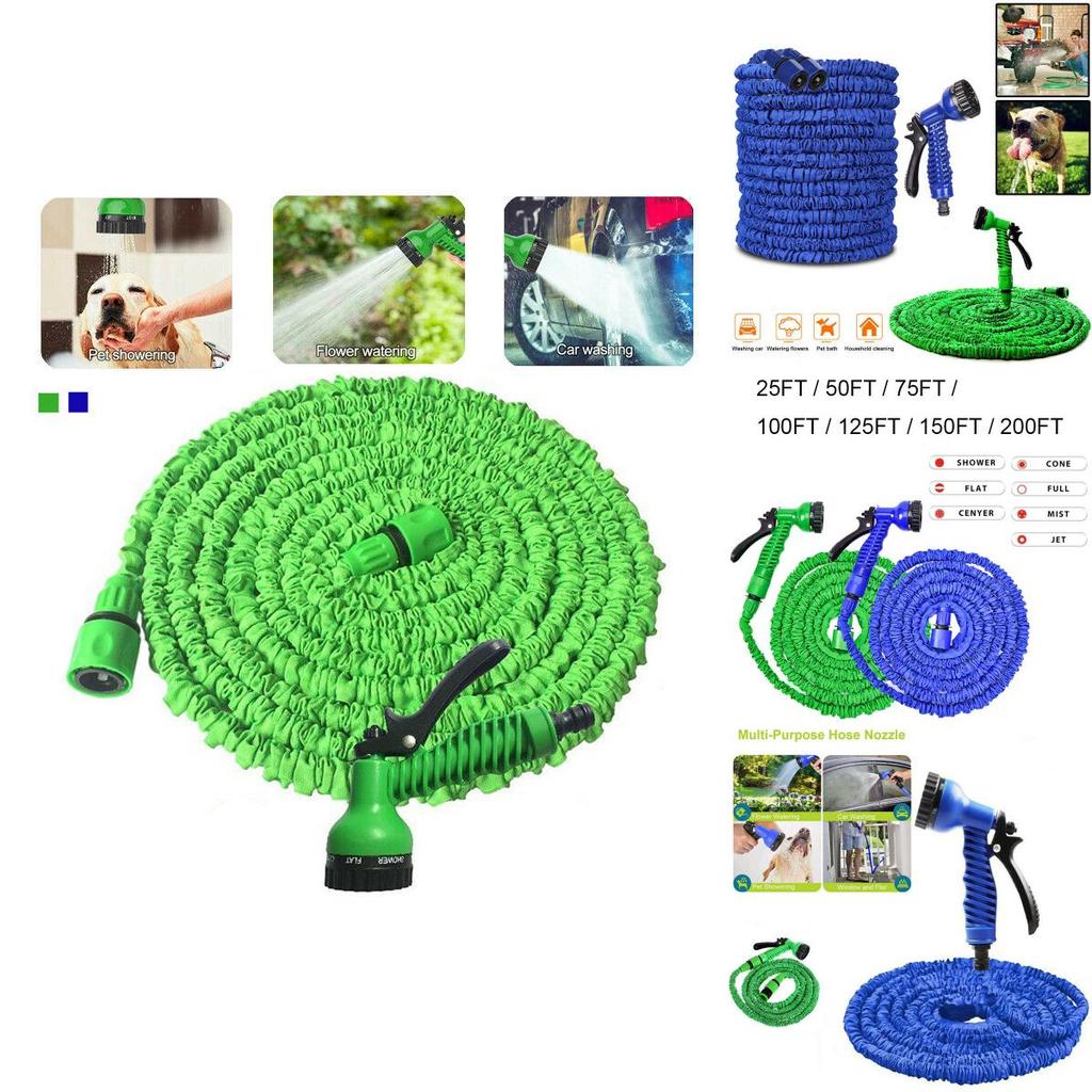 Garden Expandable Hose Pipe Spray Gun Watering Gun Plants Car 25ft200ft Wash