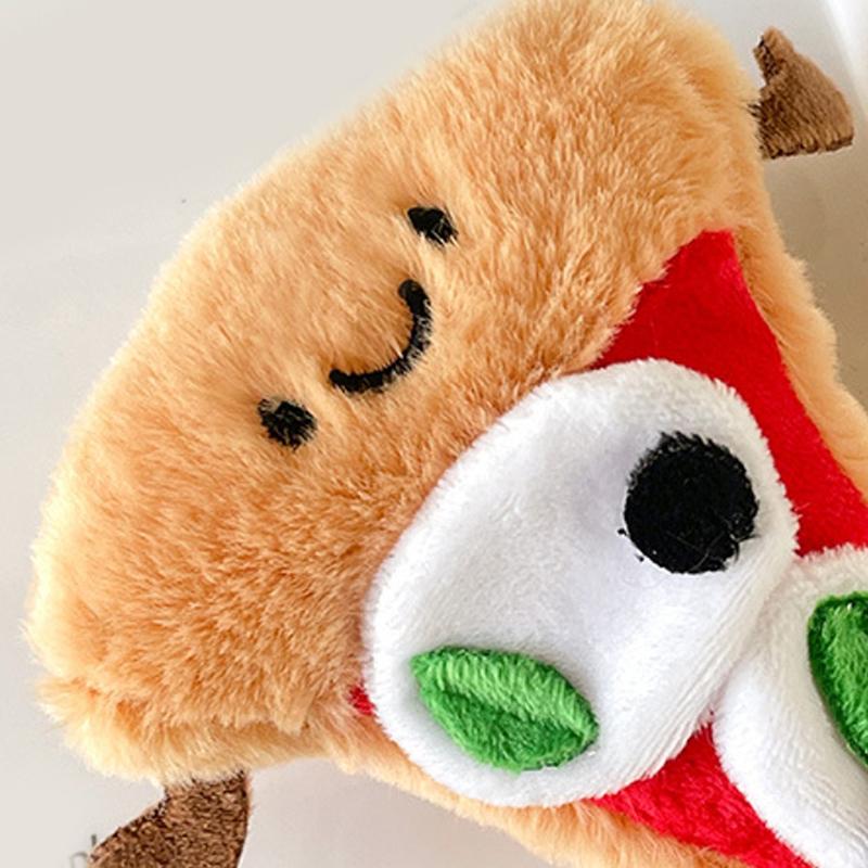 Uroczy Pluszowy Mini Wisiorek Pizza Dziewczęcy Wisiorek do Plecaka Prezent Urodzinowy Wisiorek do Kluczy