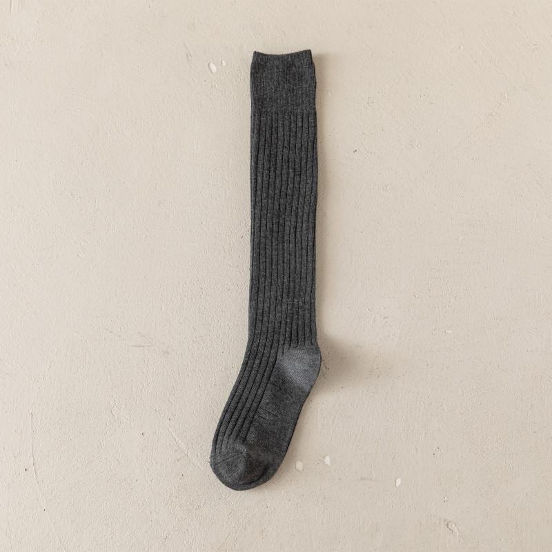 Women Stockings Bee Embroidery Long Socks Solid Color Black White Gray Stockings Knitted Cotton Knee Socks Women Stockings