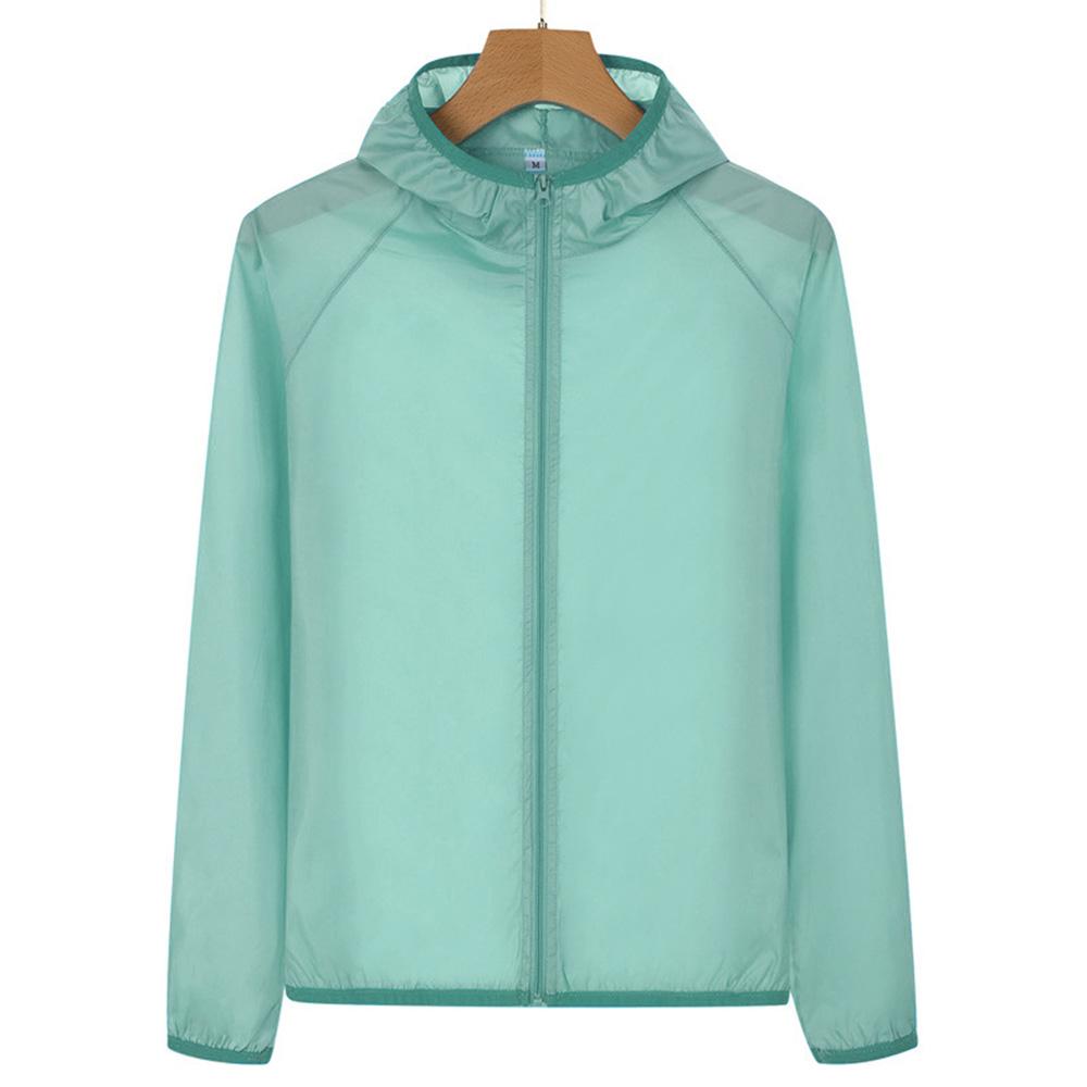 Men's Summer Lightweight Sunscreen Ice Silk Quick Drying Breathable Hooded Zip Up Sun-protection Skin Coat