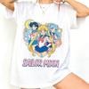 Summer 2026 Sailor Moon Core Trio Love Group Trend 100 Cotton Printed Loose Tshirts for Boys and Girls Parentchild Tops