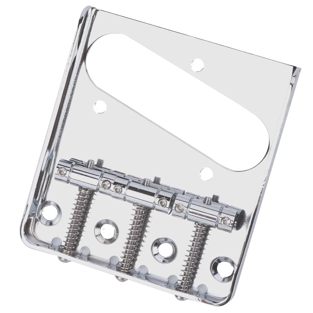 Electric Guitar Saddle Bridge 3‑Saddle Fixed for TL Set Replacement Electric InstrumentSilver