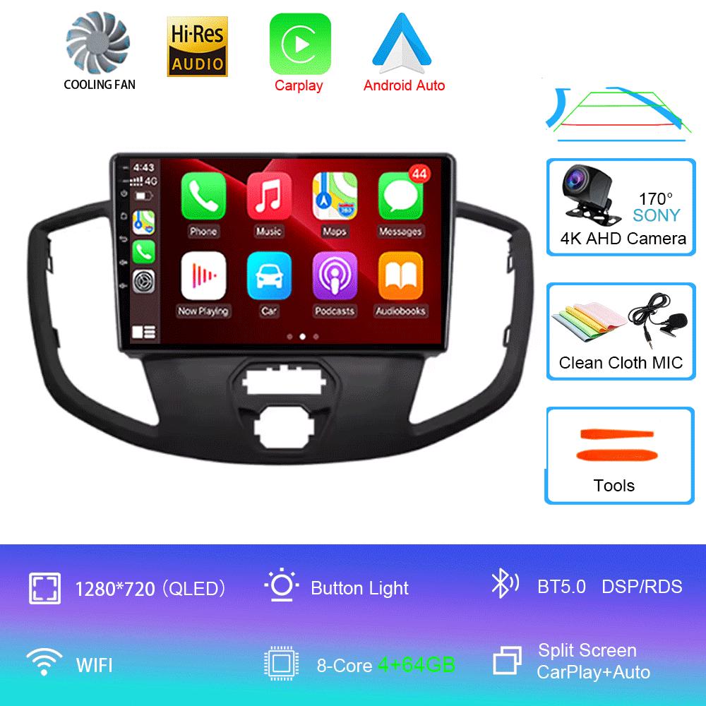 Car Radio Android 14 Auto For Ford Transit 2015 2016-2018  Central Multimedia Car Stereo Receiver GPS Navigation Autoradio
