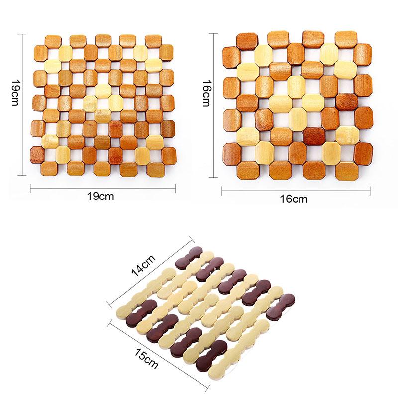 1pc Bamboo Placemats Heat-Resistant Place Mats Dinner Table Mats Trivets Dishes Pad for Kitchen Table