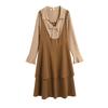 Plus-size Women's Faux Two-piece Dress, Casual and Slimming, Sweet Style, Suitable for Spring and Autumn Seasons.