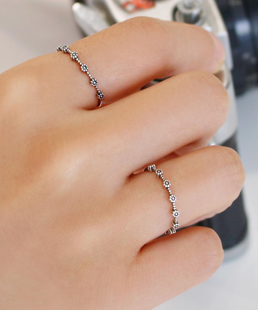 47Bag 925 Silver Layered Thin Rings Angelica