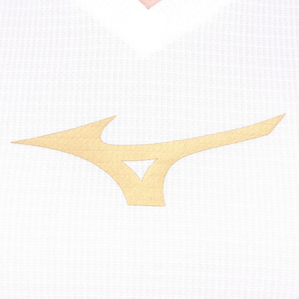 Mizuno Soccer Sleeveless Inner Tank Slim Game and Practice Size L Wear, Shirt, Top, Moisture-Wicking, Quick-Drying, Fit, Wear, Unisex, White/Gold,