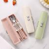 Portable Cutlery 304 Stainless Steel Spoon Fork Chopsticks Travel Tableware Set with Box Dishwasher Safety for Camping School