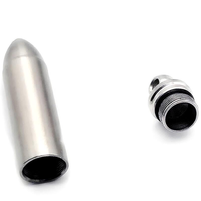 Brangdy Portable Stainless Steel Bullet-Shaped Pill Container