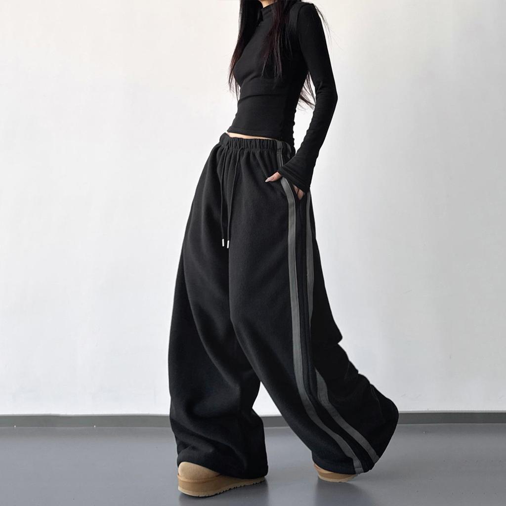 Women's American-Style Elastic Waist Slimming Sweatpants - 2025 Trendy Wide Leg Casual Pants