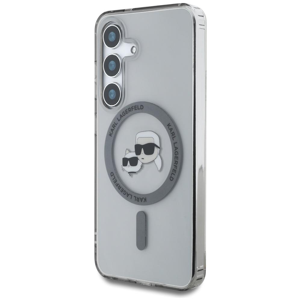 Karl Lagerfeld Button Case Karl & Choupette Heads Printed Logo Magsafe For Samsung Galaxy S25 Black