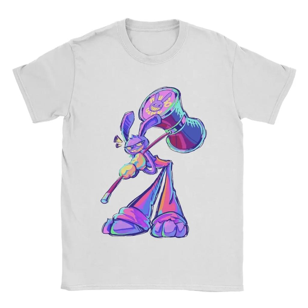 T-Shirt The Amazing Digital Circus TV Series 100% Cotton Tees Short Sleeve Jax and Big Hammer T Shirt O Neck Tops Summer