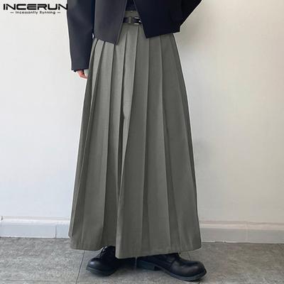 Spring Men Pleating Loose Long Skirts