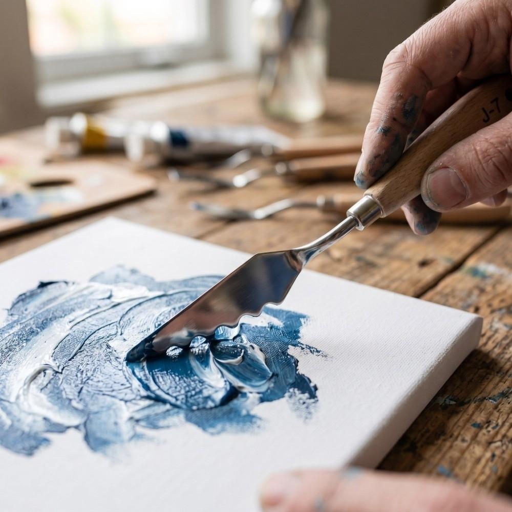 10 PEZZI Coltelli da Pittura in Acciaio Inossidabile Manico in Legno Superficie Liscia Coltelli da Tavolozza in Acciaio Inossidabile Leggeri