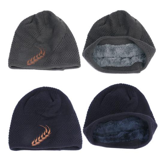 Winter Hat Stretchy Thick All Match Yarn Embroidered Wheat Fleece Fleece Cap for Daily Life