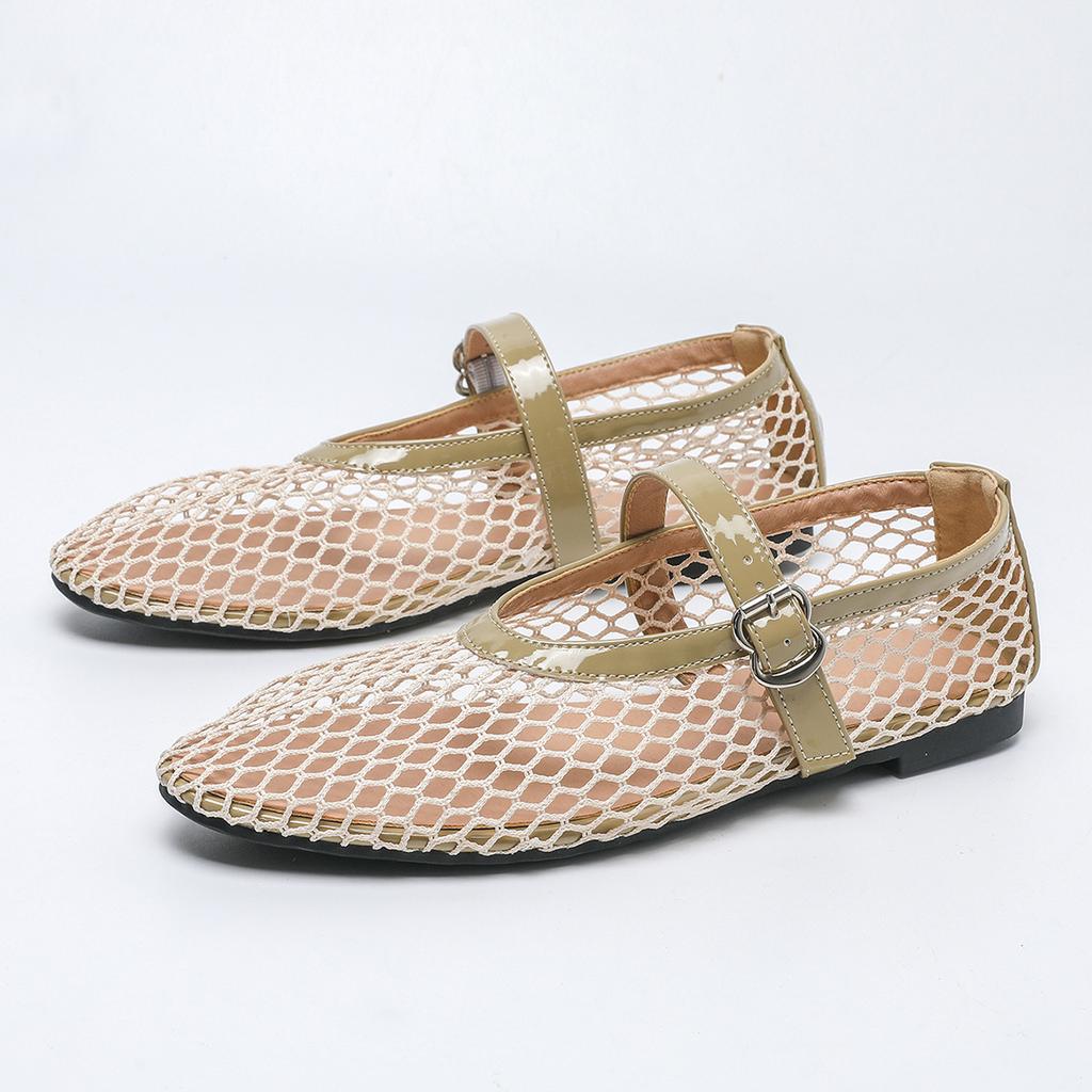 Fashion Summer Women Shoes Round Toe Flat Heel Mesh Sandals for Women Breathable Mary Janes Shoes zapatos de mujer WSH5326