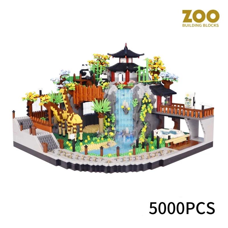 

Zoo Building Blocks Panda Street View Rainforest Giraffe Animals Diy Diamond Construction Bricks Kids Toys Boy Adults Xmas Gifts no box