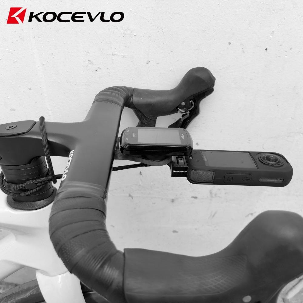 KOCEVLO Integrated Bike Computer Mount 1/4 Interface for Panoramic Action Camera GPS Holder Garmin Wahoo Bryton Support