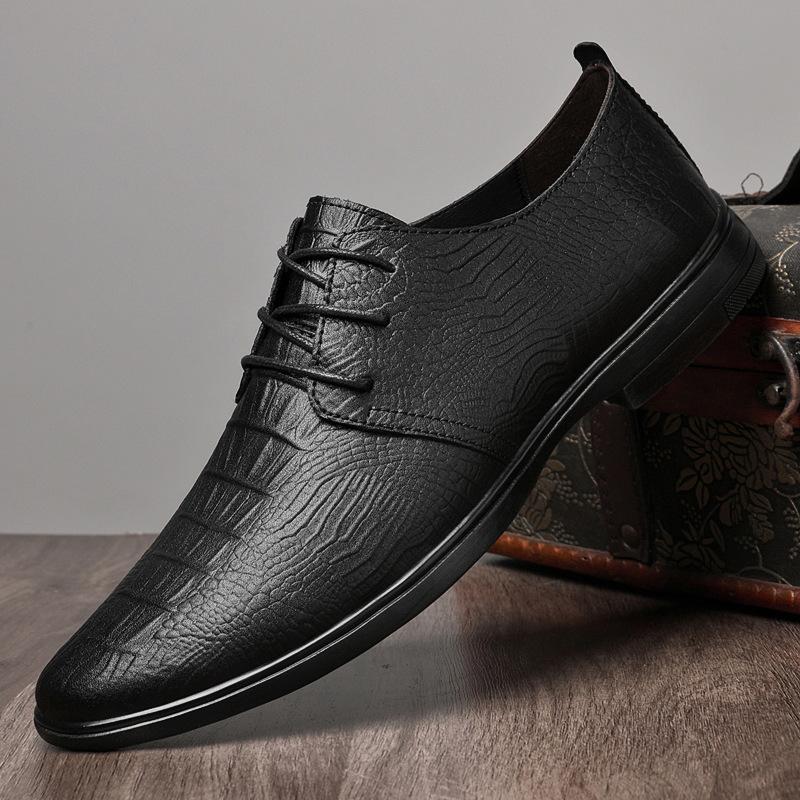 Round Head Leather Business Shoes Dress Leather Shoes Breathable Casual Trend Lazy Men's Shoes One Pedal Single Shoes