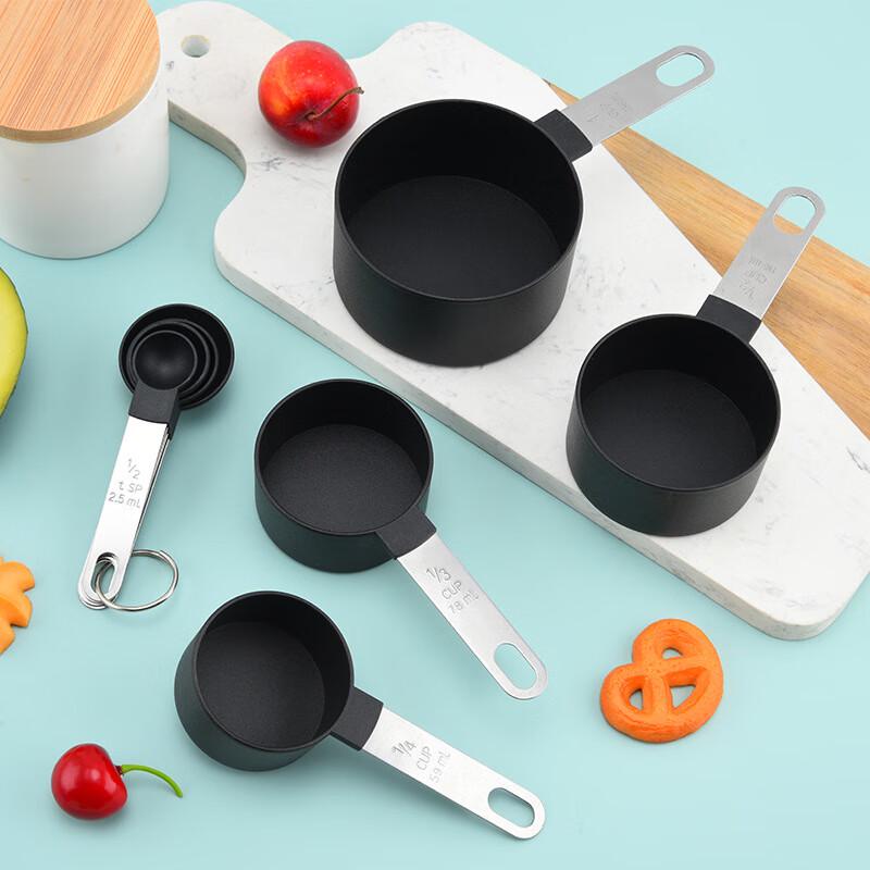 Utor Edelstahlgriff Kunststoff Messbecher und Löffel Set