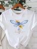 (Asian Size) feather style cute Women Printed Lady Casual Short Sleeve T Tee Top Clothing Shirt Fashion Female Graphic T-shirts