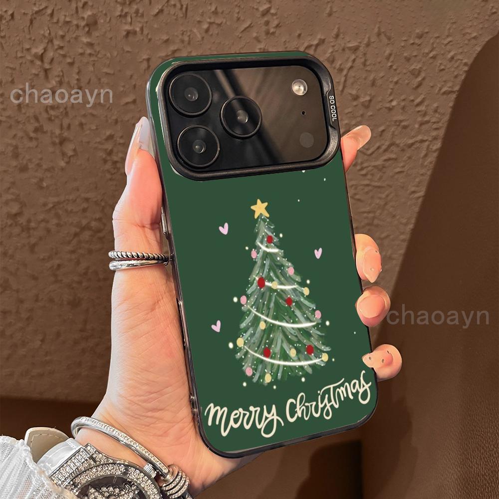 Christmas Tree Pattern Phone Case for iPhone17 16 15 14 13 12 11 Pro/ Max/Plus Shock-proof Rear Cover Anti-fingerprint