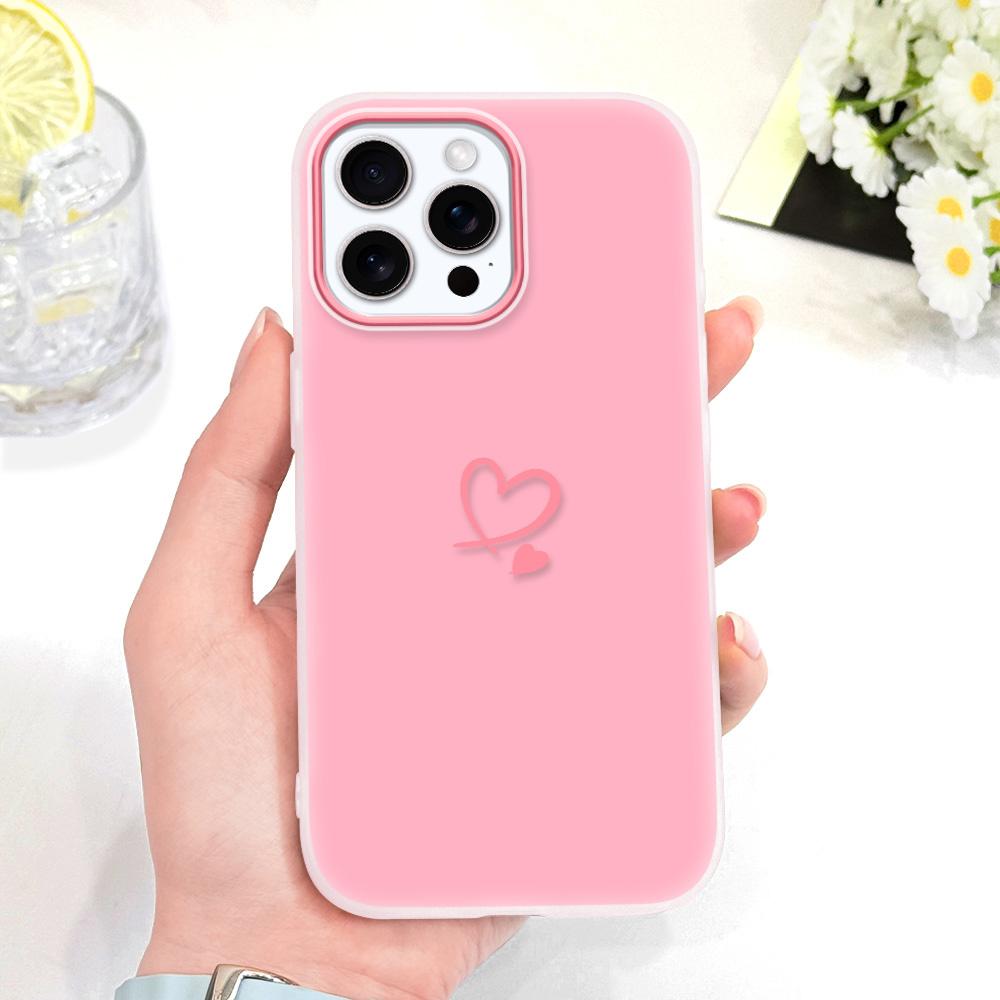 Simple Love Heart Phone Case For IPhone 14 13 12 11 Pro Max Mini 7 8 6 6S Plus X XS XR SE 2020 2022 Candy Colored Cover