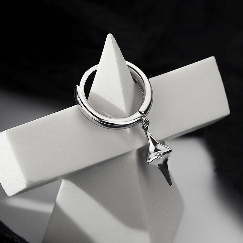 Classic Star Drop Earrings For Men Jewelry New Arrival 925 Sterling Silver Hoops Earrings Male Party Accessories Trendy Gift
