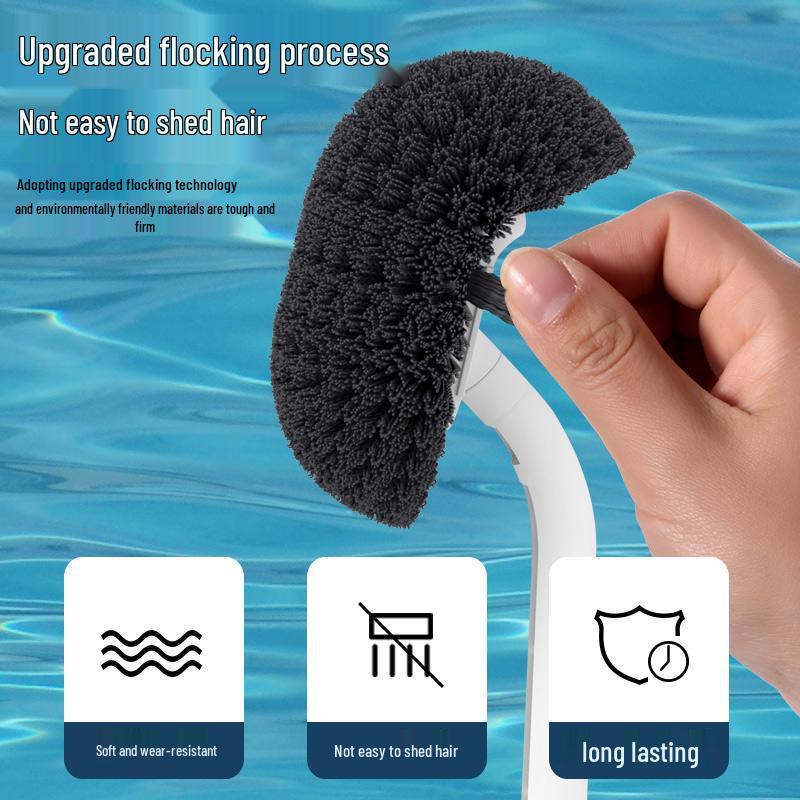 Wall-Mounted Long Handle Toilet Brush with Concave Base - No Dead Angle for Efficient Bathroom Cleaning