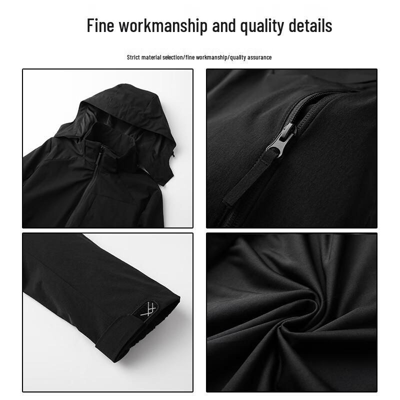 Dibenze Men's Plus Size Hooded Loose Fit Casual Windbreaker Jacket