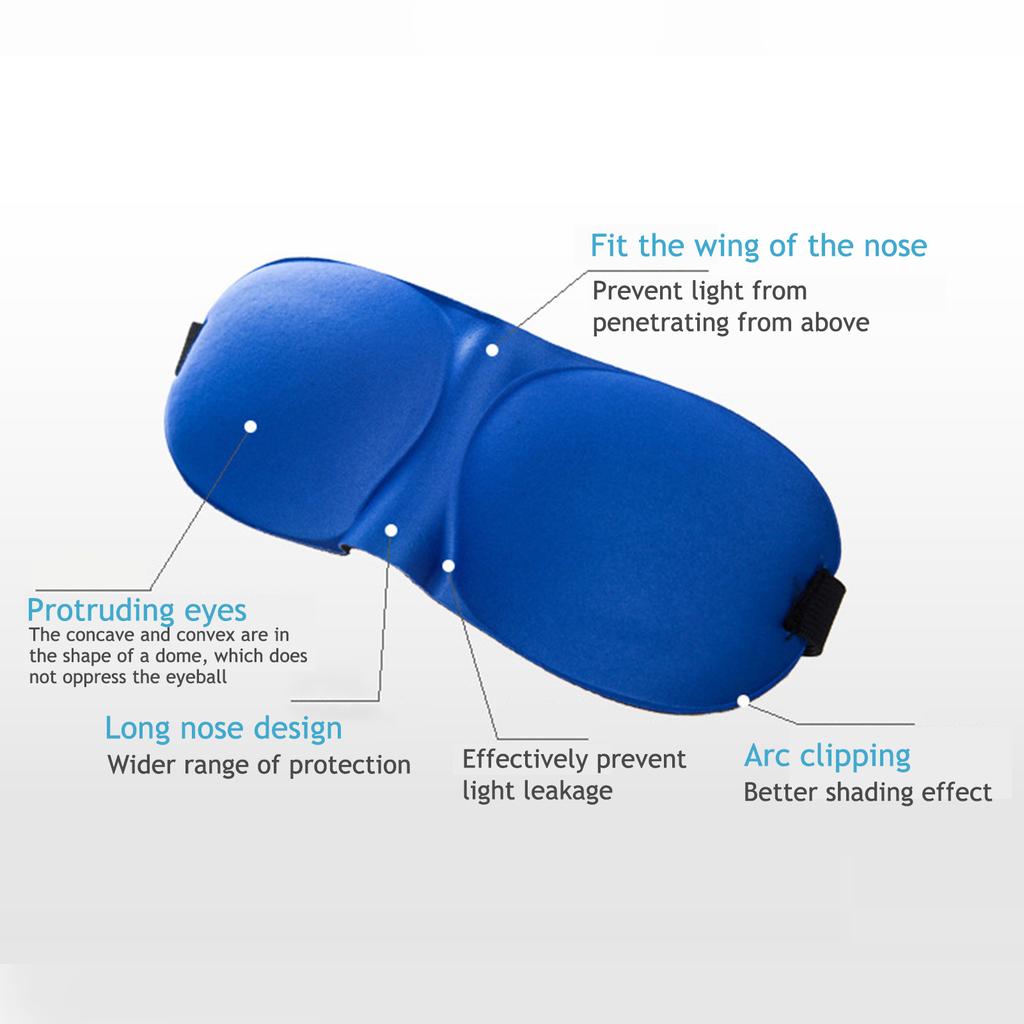 Sleep Eye Mask and Ear Plugs Set Adjustable Straps Eye Cover for Nap Sleeping Travelling
