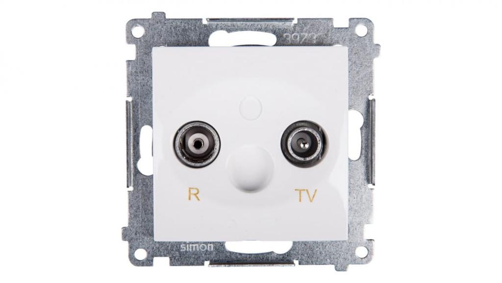 Simon 54 Rd/Tv Pass-Through Antenna Socket White Dap10.01/11