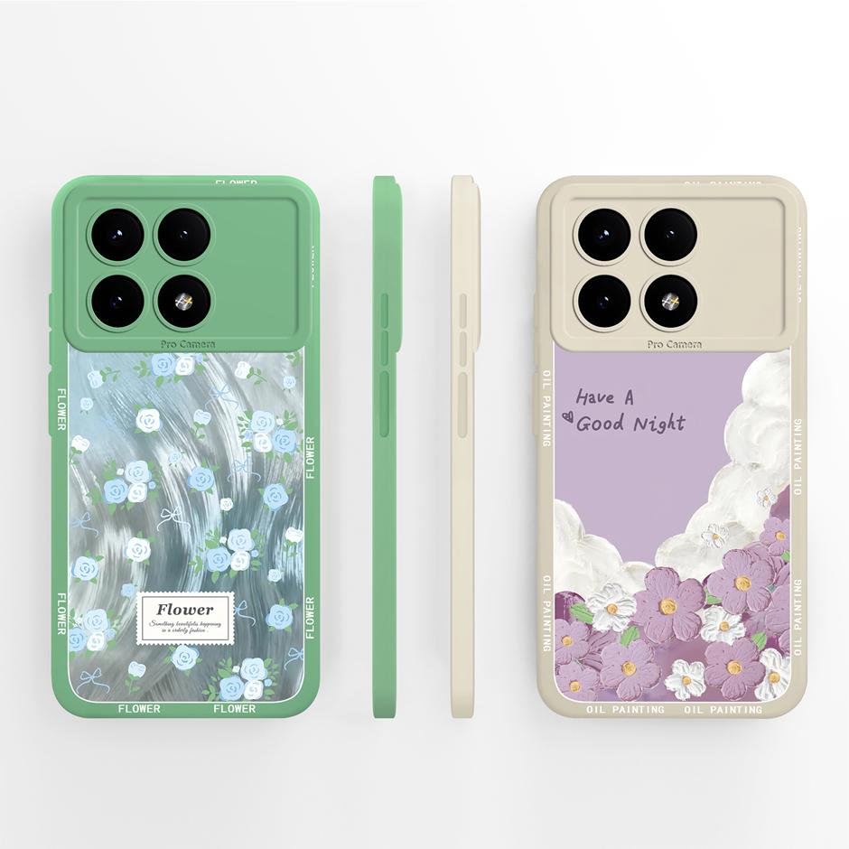 Case For Xiaomi Poco X6 Pro 5G Pretty Flowers Soft Silicone Shockproof Bumper Back Cover For XiaomiPocoX6 X6Pro Ultrathin Fundas