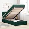 Exclusive House - Ottoman Bed Frame with Dark Green Mattress 80x200 Cm Velvet