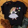 Disney Cartoon Princess Printed Women T-shirt Kawaii Graphic Printed T Shirt Summer Casual Short Sleeve Female Tops Tshirt Tees