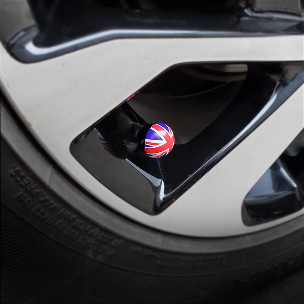 

New 4pcs England British Flag Car Round Wheel Tire Ball Air Stem Valve Cap Covers