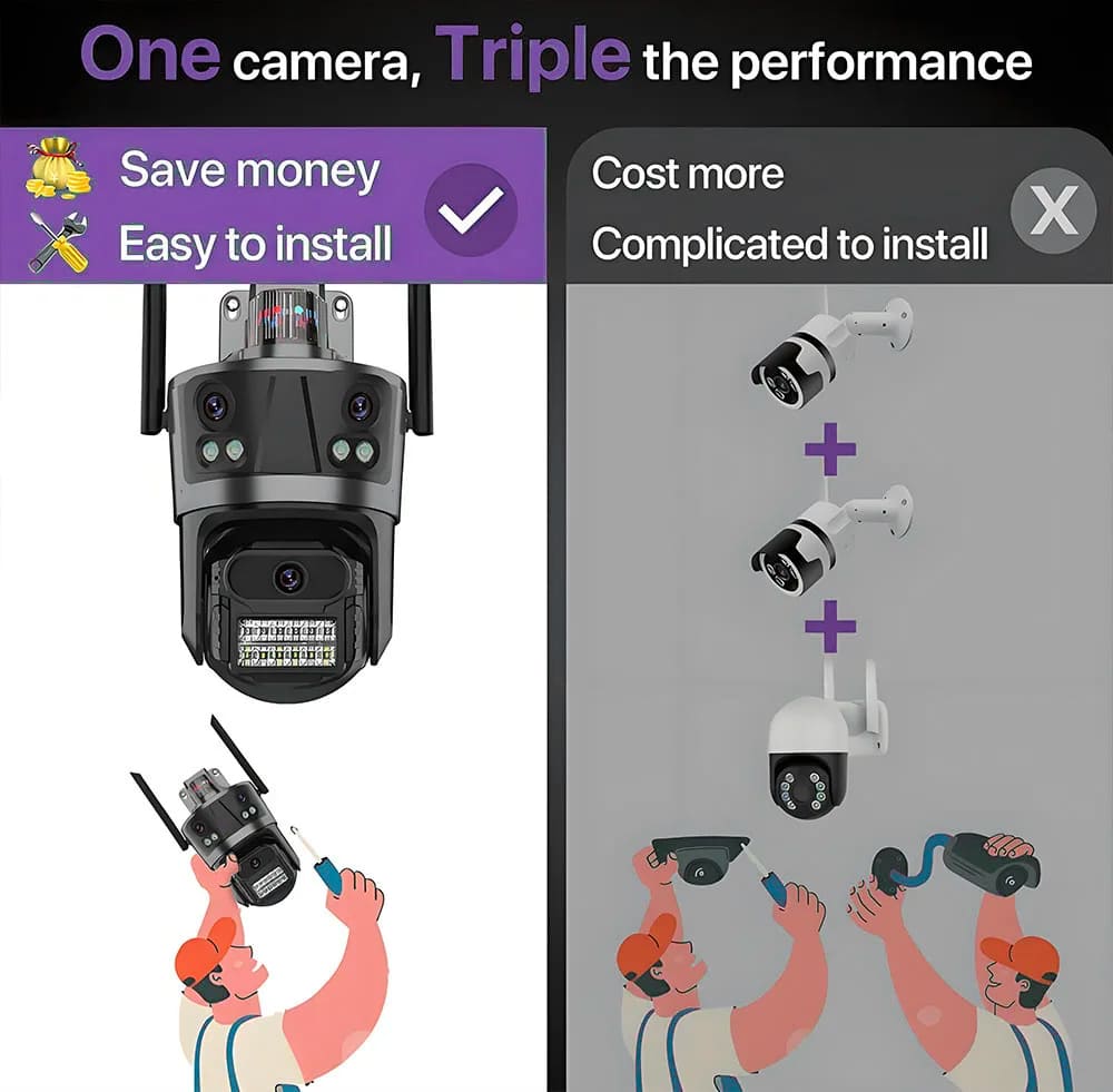 6K 12MP HD PTZ Wifi Surveillance Camera Outdoor 360 Vigilancia Wireless Waterproof Cctv Security Protection External IP Cameras