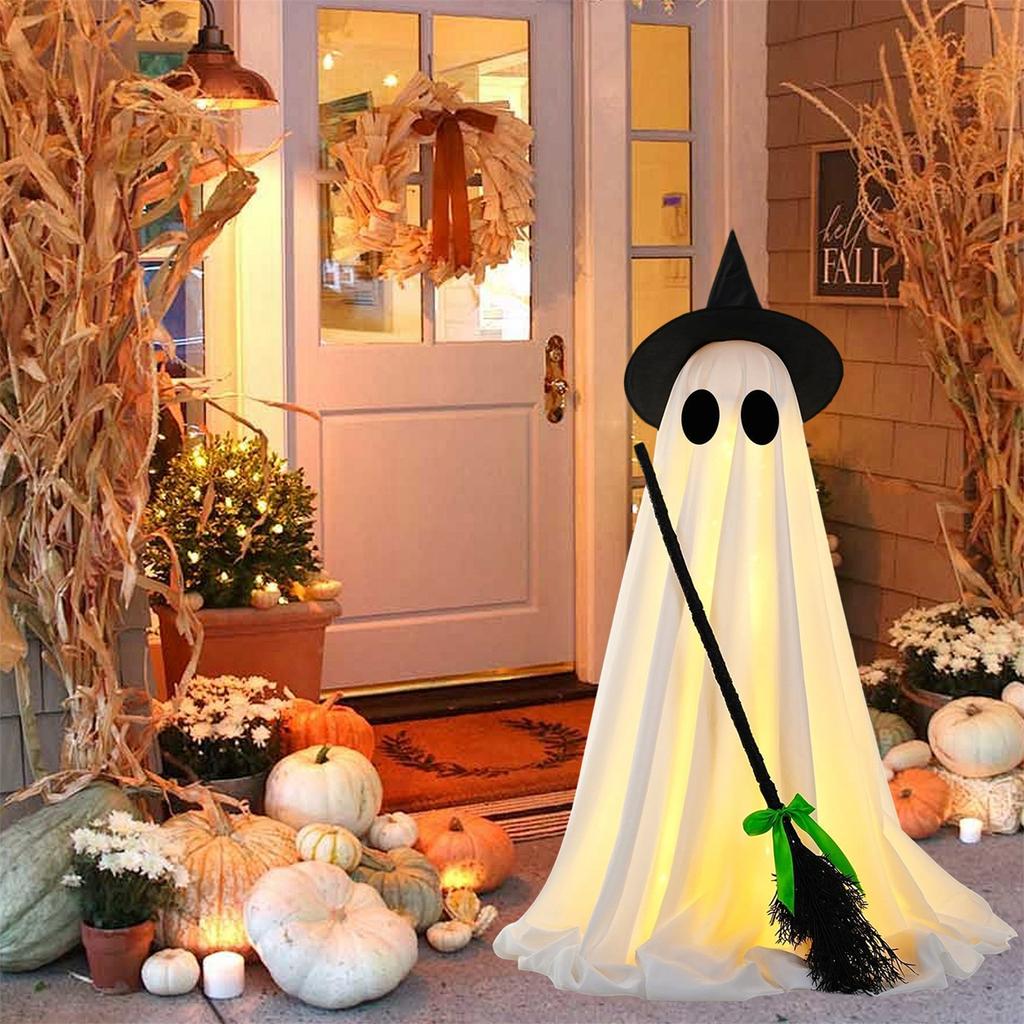 Halloween Decorations Indoor, Spooky  Halloween Decor With Witch Brooms, Scary Decor With LED Lights For Front  Yard Garden Home