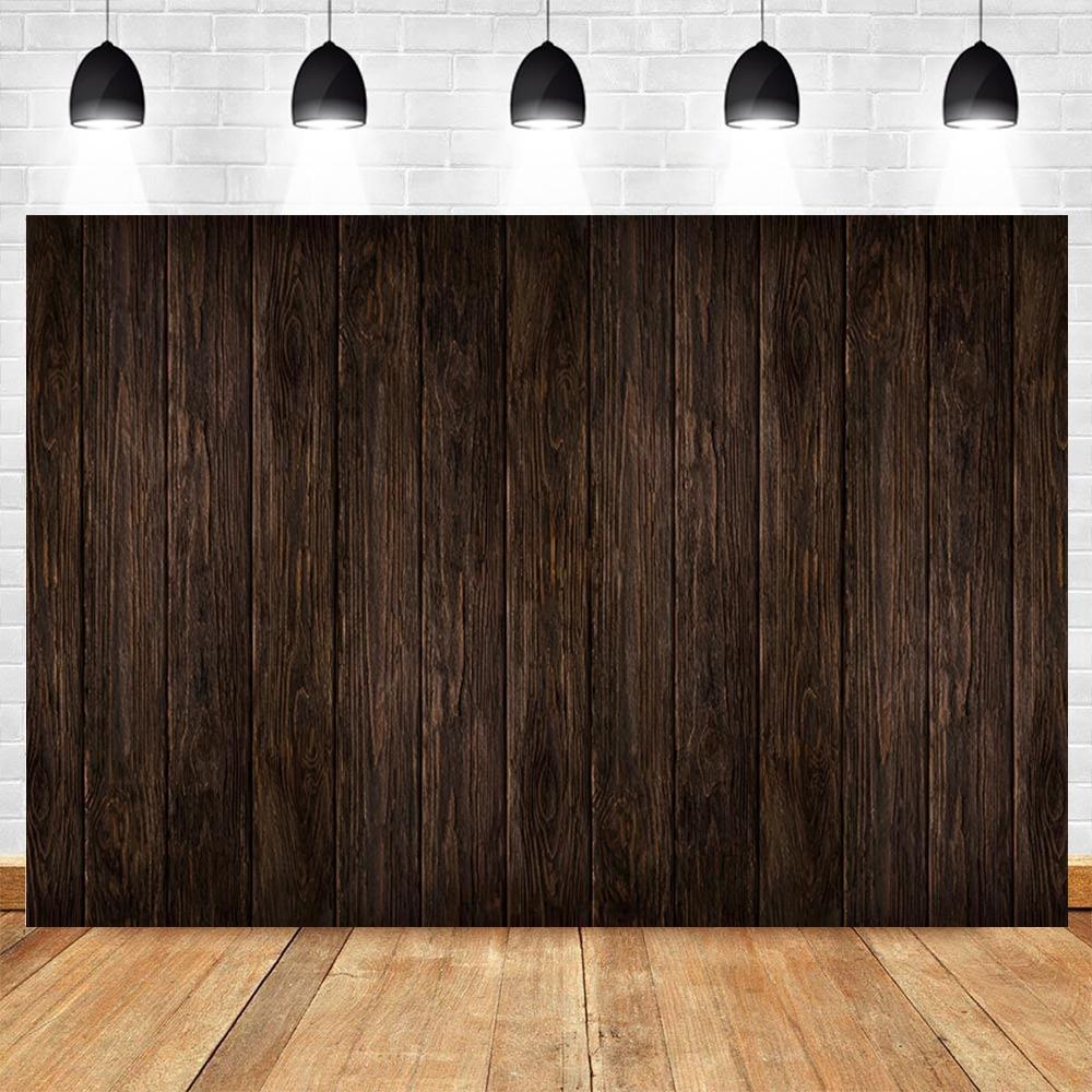 Wood Backdrop for Food Baby Portrait Photography Backdrops White Brown Wooden Board Plank Background for Party Decor Custom