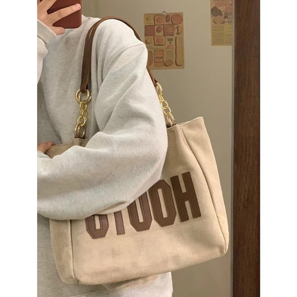 College-Studenten Einseitige Canvas-Tasche Große Tasche Damen Große Kapazität Neu Sommer Hochwertige Pendler-Spielzeugtasche