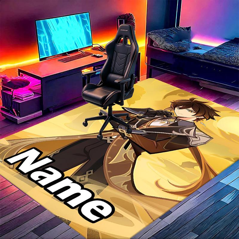 Custom Name Personalized Genshin Impact Print Carpet, Versatile Home Decor Rug, for Playroom, Apartment, Balcony, Entryway, Hallway Gift