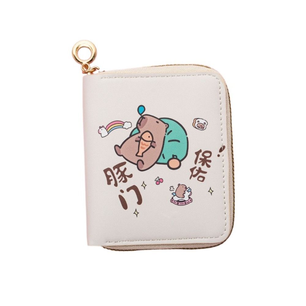 

Карман для карт Capybara Pu Кошелек для монет на молнии Короткий кошелек Capybara Держатели для карт Clutch Student style3