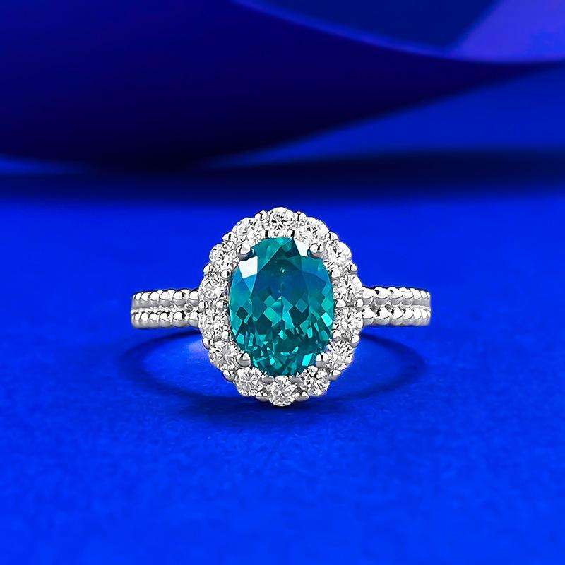 

Inlaid 1.5-Carat Paraiba Green Background Ring Daily No. 9