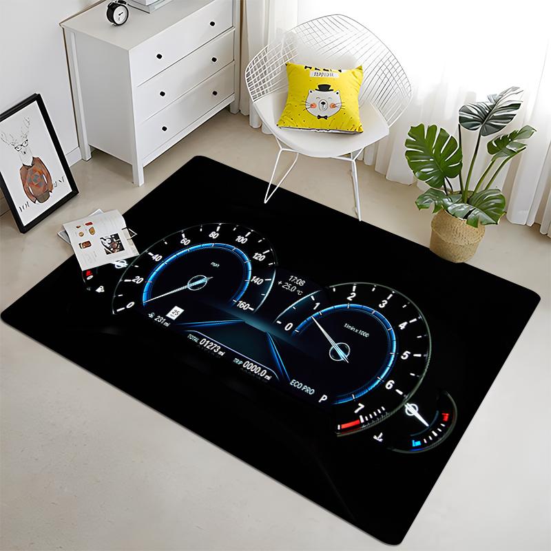 Racing Dashboard Cool Pattern Decorative Square Rug Modern House Living Room Floor Matte Bedroom Carpet Art Poster Mat Fans Gift